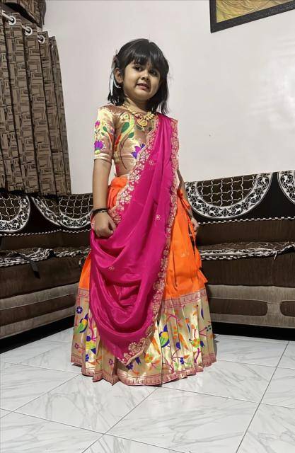 NEW LAUNCING KIDS LEHENGA CHOLI paithani silk Kids clothing manufacturers in Mumbai 